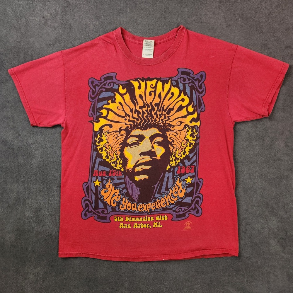 Jimi Hendrix 5th Dimension Club Shirt Ann‎ Arbor MI Mens Large Graphic Tee